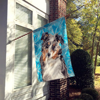 Australian Shepherd Winter Flag Canvas House Size BB9432CHF