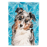 Australian Shepherd Winter Flag Canvas House Size BB9432CHF