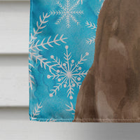 Chocolate Labrador Winter Flag Canvas House Size BB9435CHF