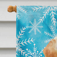 Yellow Labrador Winter Flag Canvas House Size BB9436CHF