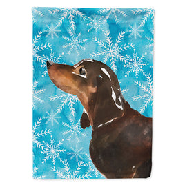 Black and Tan Dachshund Winter Flag Canvas House Size BB9440CHF