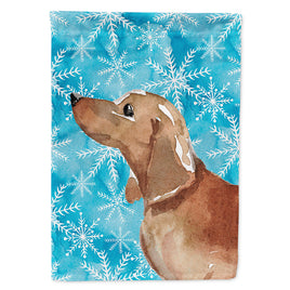 Red Tan Dachshund Winter Flag Canvas House Size BB9441CHF