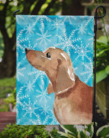 Red Tan Dachshund Winter Flag Garden Size BB9441GF