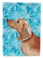 Red Tan Dachshund Winter Flag Garden Size BB9441GF