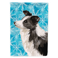 Border Collie Winter Flag Canvas House Size BB9443CHF