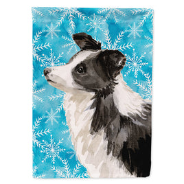 Border Collie Winter Flag Canvas House Size BB9443CHF