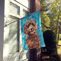 Brown Cockapoo Winter Flag Canvas House Size BB9444CHF