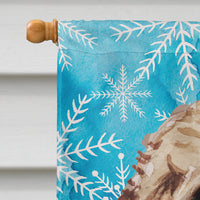 Brown Cockapoo Winter Flag Canvas House Size BB9444CHF