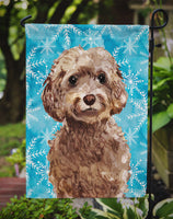 Brown Cockapoo Winter Flag Garden Size BB9444GF