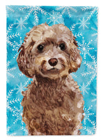 Brown Cockapoo Winter Flag Garden Size BB9444GF