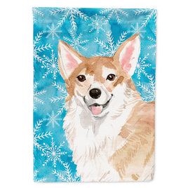 Corgi Winter Flag Canvas House Size BB9449CHF