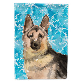 German Shepherd Winter Flag Canvas House Size BB9453CHF