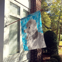 Grey Standard Poodle Winter Flag Canvas House Size BB9455CHF