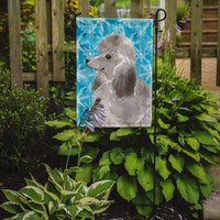 Grey Standard Poodle Winter Flag Garden Size BB9455GF