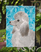 Grey Standard Poodle Winter Flag Garden Size BB9455GF