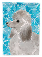 Grey Standard Poodle Winter Flag Garden Size BB9455GF