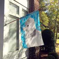 White Standard Poodle Winter Flag Canvas House Size BB9456CHF