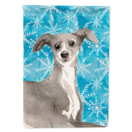 Italian Greyhound Winter Flag Canvas House Size BB9457CHF