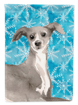 Italian Greyhound Winter Flag Garden Size BB9457GF