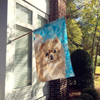 Pomeranian Winter Flag Canvas House Size BB9460CHF