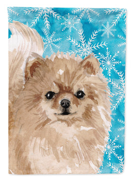 Pomeranian Winter Flag Garden Size BB9460GF