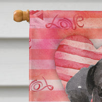 Black Labrador Love Flag Canvas House Size BB9468CHF