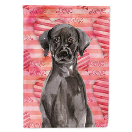 Black Labrador Love Flag Canvas House Size BB9468CHF