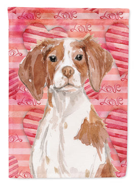 Brittany Spaniel Love Flag Canvas House Size BB9469CHF