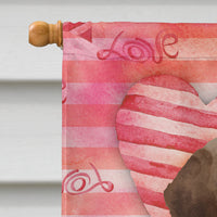 Chocolate Labrador Love Flag Canvas House Size BB9470CHF