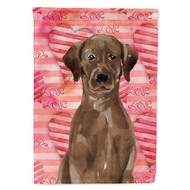 Chocolate Labrador Love Flag Canvas House Size BB9470CHF