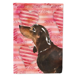 Black and Tan Dachshund Love Flag Canvas House Size BB9475CHF