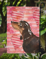 Black and Tan Dachshund Love Flag Garden Size BB9475GF