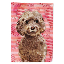 Brown Cockapoo Love Flag Canvas House Size BB9479CHF