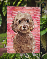 Brown Cockapoo Love Flag Garden Size BB9479GF