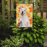 White Staffie Bull Terrier Fall Flag Garden Size BB9501GF