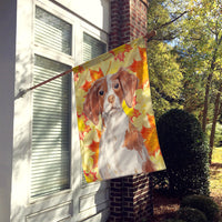 Brittany Spaniel Fall Flag Canvas House Size BB9504CHF