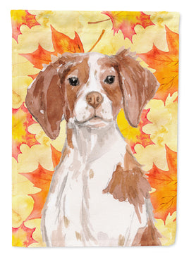 Brittany Spaniel Fall Flag Canvas House Size BB9504CHF