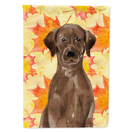 Chocolate Labrador Fall Flag Canvas House Size BB9505CHF