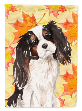 Tricolor Cavalier Spaniel Fall Flag Garden Size BB9507GF