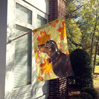 Black and Tan Dachshund Fall Flag Canvas House Size BB9510CHF