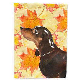 Black and Tan Dachshund Fall Flag Canvas House Size BB9510CHF