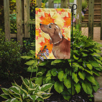 Red Tan Dachshund Fall Flag Garden Size BB9511GF