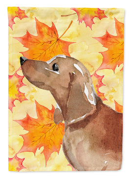 Red Tan Dachshund Fall Flag Garden Size BB9511GF