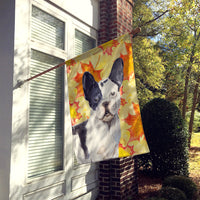 Black White French Bulldog Fall Flag Canvas House Size BB9512CHF