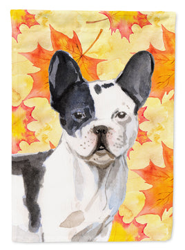 Black White French Bulldog Fall Flag Garden Size BB9512GF