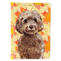 Brown Cockapoo Fall Flag Canvas House Size BB9514CHF