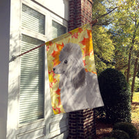 Grey Standard Poodle Fall Flag Canvas House Size BB9525CHF