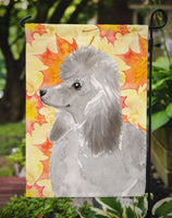 Grey Standard Poodle Fall Flag Garden Size BB9525GF