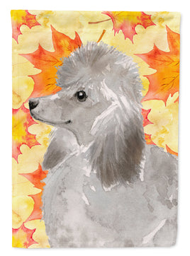 Grey Standard Poodle Fall Flag Garden Size BB9525GF