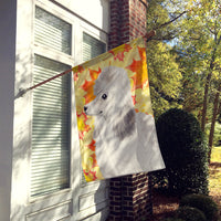 White Standard Poodle Fall Flag Canvas House Size BB9526CHF